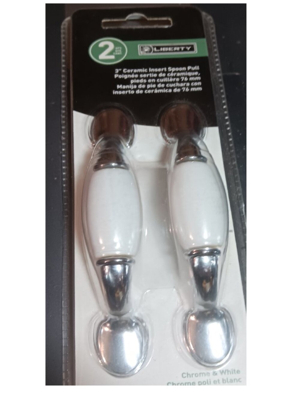 Liberty Hardware Ceramic Insert Spoon Pull 2 Pk NWT